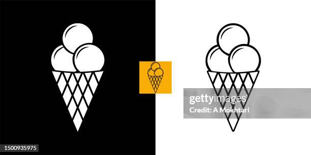 ice cream cone icon. - ice cream flavors drawing stock illustrations