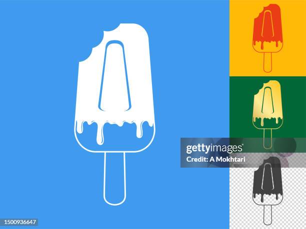 ice cream stick icon - biting chocolate stock illustrations