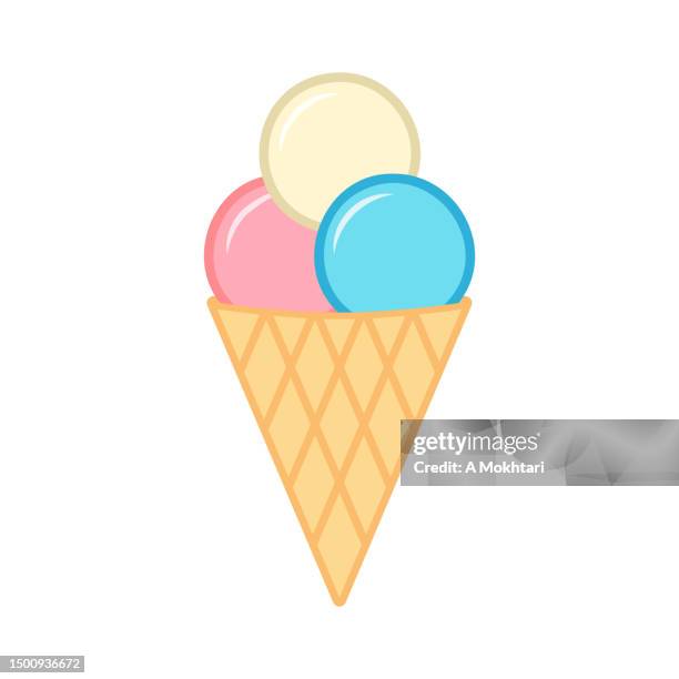 ice cream cone icon. - glace cornet stock illustrations