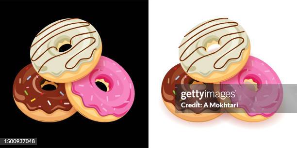 ilustrações, clipart, desenhos animados e ícones de ícone de rosquinha preenchido. - coberto de camada lustrosa