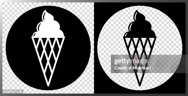 ice cream cone icon. - round waffle stock illustrations