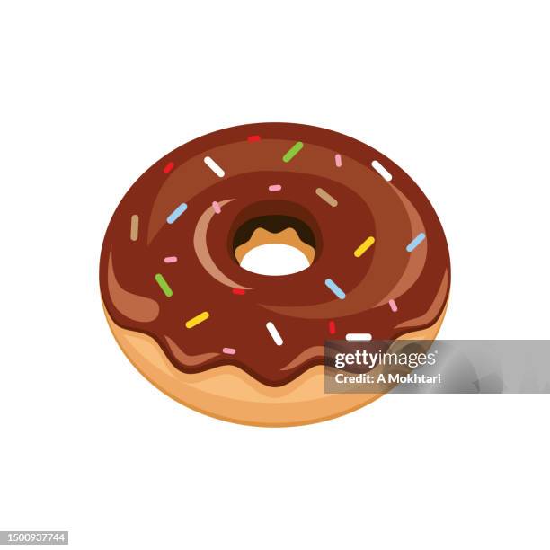 ilustrações, clipart, desenhos animados e ícones de ícone de rosquinha preenchido. - coberto de camada lustrosa