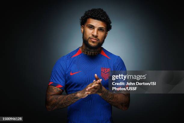 DeAndre Yedlin during a USMNT studio photo shoot on June 22, 2023 in Chicago, Illinois. .