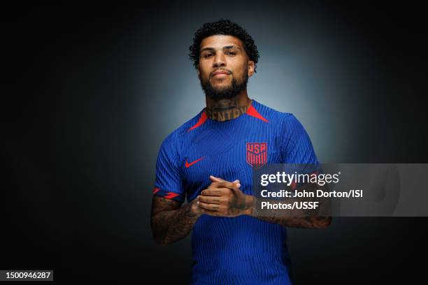 DeAndre Yedlin during a USMNT studio photo shoot on June 22, 2023 in Chicago, Illinois. .