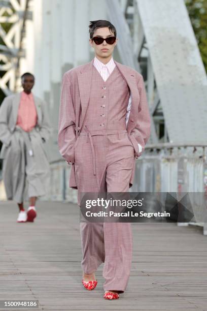 Model walks the runway during the Kenzo Menswear Spring/Summer 2024 show as part of Paris Fashion Week on June 23, 2023 in Paris, France.