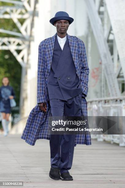 Model walks the runway during the Kenzo Menswear Spring/Summer 2024 show as part of Paris Fashion Week on June 23, 2023 in Paris, France.