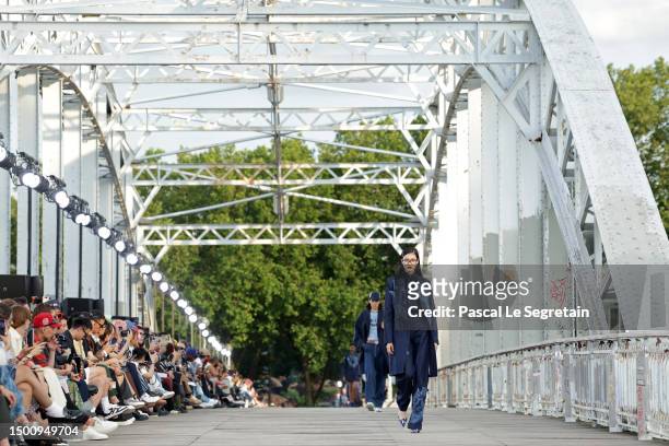 Models walk the runway during the Kenzo Menswear Spring/Summer 2024 show as part of Paris Fashion Week on June 23, 2023 in Paris, France.