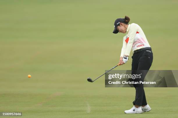 Chella Choi of South Korea hits from the tenth fairway during the second round of the KPMG Women's PGA Championship at Baltusrol Golf Club on June...