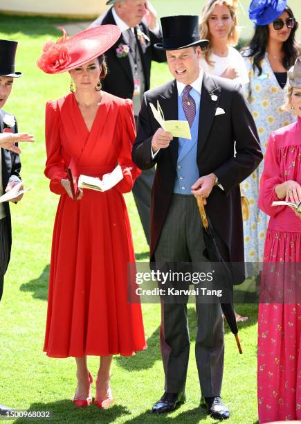 Prince William, Prince of Wales and Catherine, Princess of Wales attend day four of Royal Ascot 2023 at Ascot Racecourse on June 23, 2023 in Ascot,...