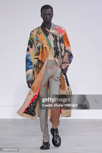 Model walks the runway during the Paul Smith Ready to Wear Spring/Summer 2024 fashion show as part of the Paris Men Fashion Week on June 23, 2023 in...