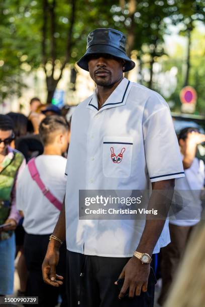 Serge Ibaka is seen during the Menswear Spring Summer 2024 as part of Paris Fashion Week on June 23, 2023 in Paris, France.