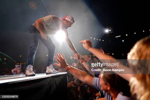 Walker Hayes performs at Ascend Amphitheater on June 23, 2023 in Nashville, Tennessee.