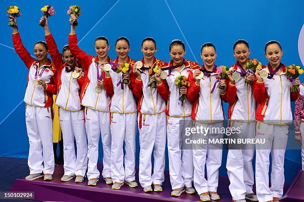 China's Wu Yiwen, China's Chen Xiaojun, China's Liu Ou, China's Jiang Wenwen, China's Chang Si, China's Jiang Tingting, China's Huang Xuechen and...