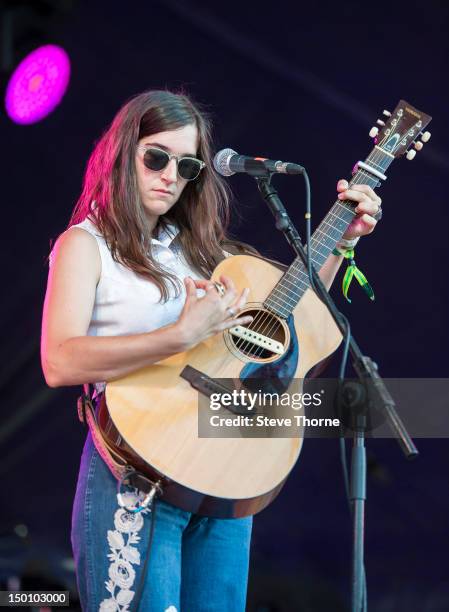 Jenny O performs on stage during Wilderness Festival at Cornbury Park on August 10, 2012 in Oxford, United Kingdom.