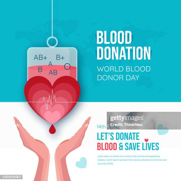 hand holding a heart symbol, charity and donation - blood donation stock illustrations