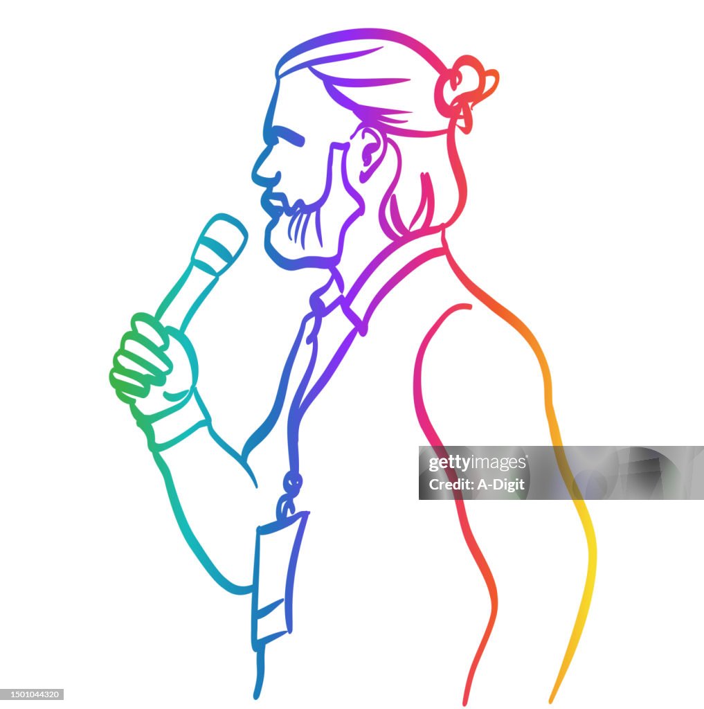 Profile Of Young Man Speaker Rainbow