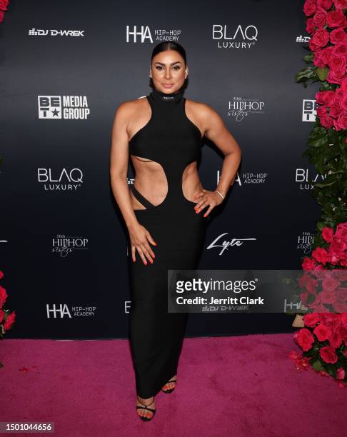 Laura Govan attends The Prelude: an evening with Hip Hop Royalty hosted by MC Lyte with a Spotlyte on Busta Rhymes at Andaz West Hollywood on June...