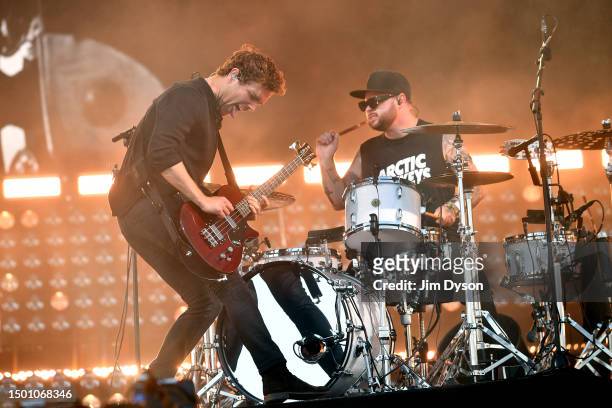 Mike Kerr and Ben Thatcher of Royal Blood perform on the Pyramid stage during day 3 of Glastonbury Festival 2023 Worthy Farm, Pilton on June 23, 2023...