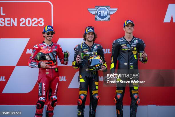 MotoGP Top-3 riders with M63L , Marco Bezzecchi of Italy and Mooney VR46 Racing Team and Luca Marini of Italy and Mooney VR46 Racing Team at parc...