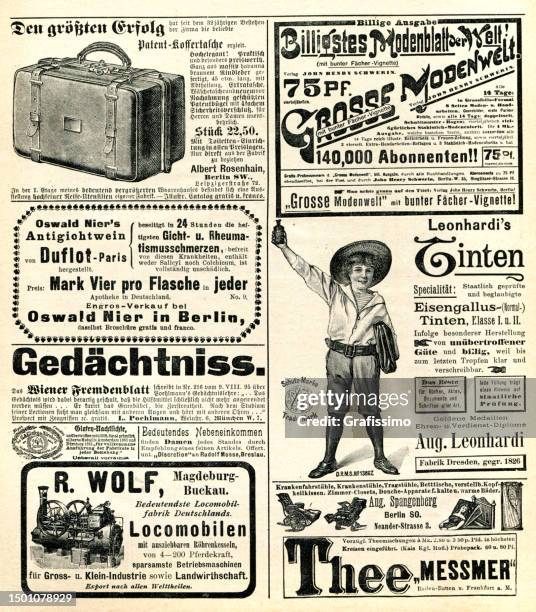 Newspaper Advertising In Germany 1896 High-Res Vector Graphic