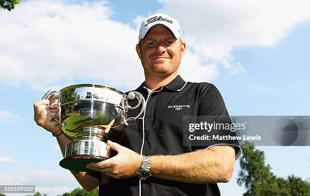 Gareth Wright of West Linton Golf Club pictured after winning the Glenmuir PGA Professional Championship at Carden Park Golf Club on August 10, 2012...