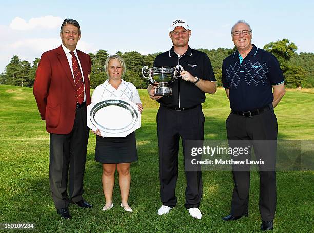 Eddie Bullock, Captain of the PGA and Colin Mee, Managing Director of Glenmuir pictured with Alexandra Keighley of Huddersfield Golf Club and Gareth...