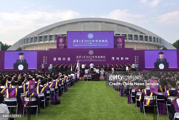 Graduates attend 2023 Tsinghua University Commencement Ceremony on June 24, 2023 in Beijing, China.