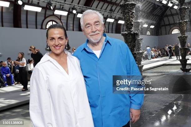 Nicole Ansari-Cox and Brian Cox attend the Loewe Menswear Spring/Summer 2024 show as part of Paris Fashion Week on June 24, 2023 in Paris, France.