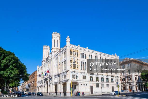 palazzo civico of cagliari, the seat of town hall (sardinia, italy) - cagliari city hall stock pictures, royalty-free photos & images