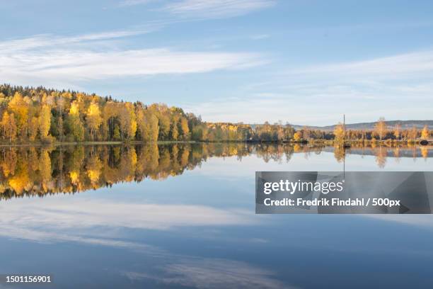 scenic view of lake against sky,sweden - sverige landskap stock pictures, royalty-free photos & images