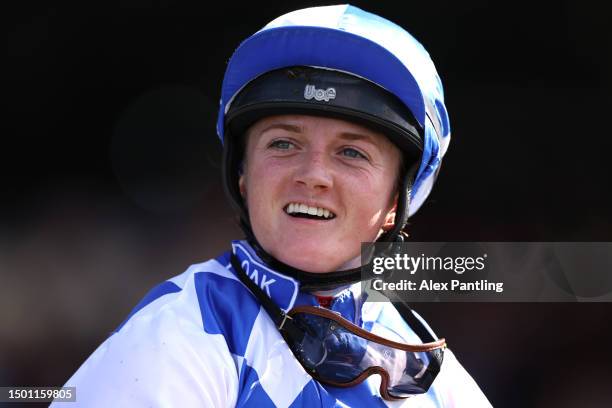Hollie Doyle riding Saint Lawrence after winning The Wokingham Stakes during day five of Royal Ascot 2023 at Ascot Racecourse on June 24, 2023 in...