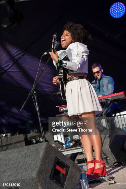Lianne La Havas performs on stage during Wilderness Festival at Cornbury Park on August 10, 2012 in Oxford, United Kingdom.