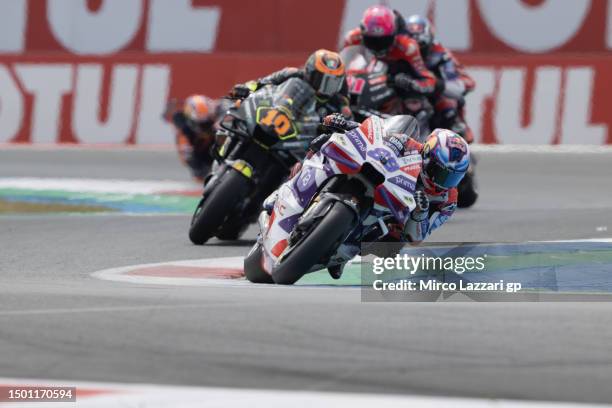 Jorge Martin of Spain and Pramac Racing leads the field during the MotoGP of Netherlands - Sprint at TT Circuit Assen on June 24, 2023 in Assen,...