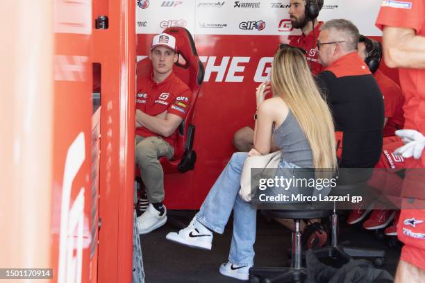 Pol Espargaro of Spain and GasGas Factory Racing Tech3 looks on in box during the MotoGP of Netherlands - Sprint at TT Circuit Assen on June 24, 2023...