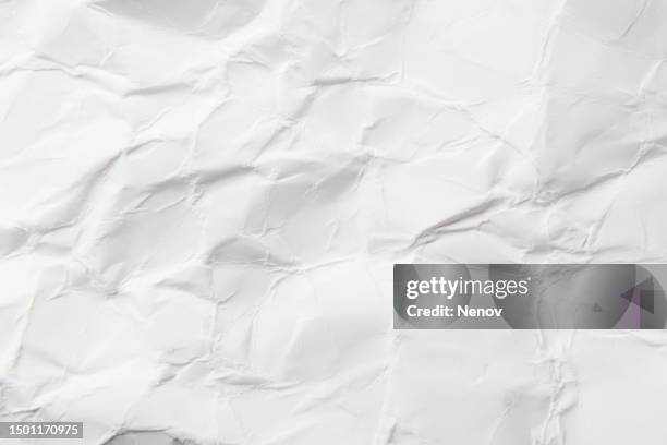 close-up of white paper texture - carta increspata foto e immagini stock