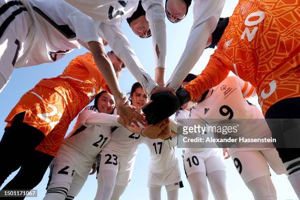 Players of United Arab Emirates prior to the Women's Team Competition 7-a-Side Bronze Medal Match match between Slovakia and United Arab Emirates at...