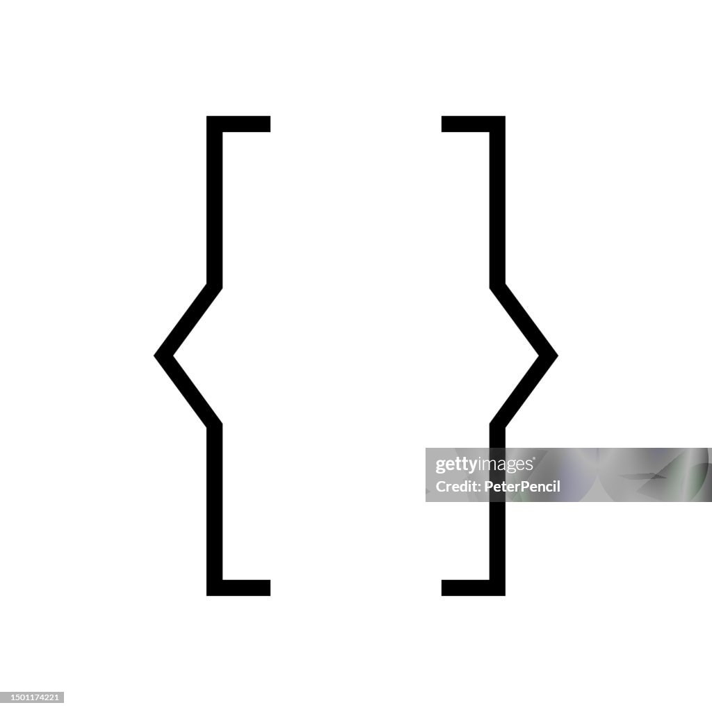 Text Brackets Abstract Vector Icon. Braces. Curly Brackets.