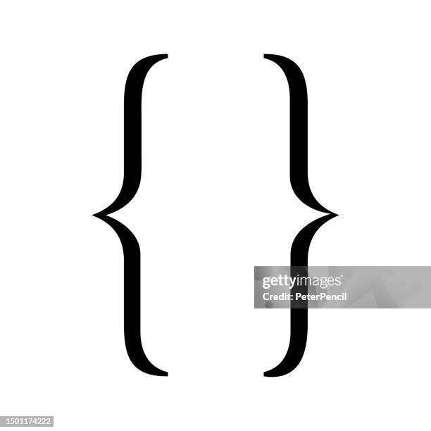 text brackets abstract vector icon. braces. curly brackets. - traffic ticket stock illustrations