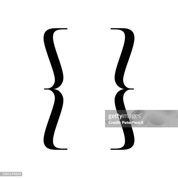 text brackets abstract vector icon. braces. curly brackets. - curly font stock illustrations