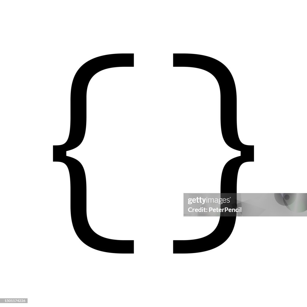 Text Brackets Abstract Vector Icon. Braces. Curly Brackets.