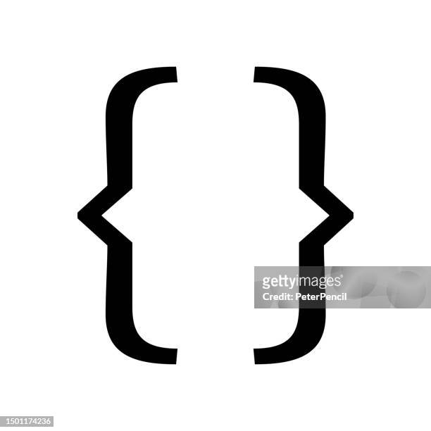 text brackets abstract vector icon. braces. curly brackets. - curly font stock illustrations