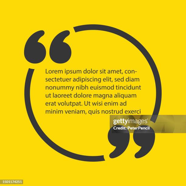 quote marks abstract vector icon - lorem ipsum stock illustrations