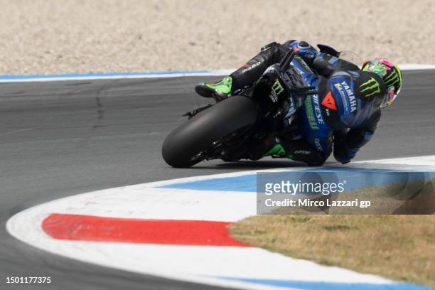 Franco Morbidelli of Italy and Monster Energy Yamaha MotoGP Team rounds the bend during the MotoGP of Netherlands - Qualifying at TT Circuit Assen on...
