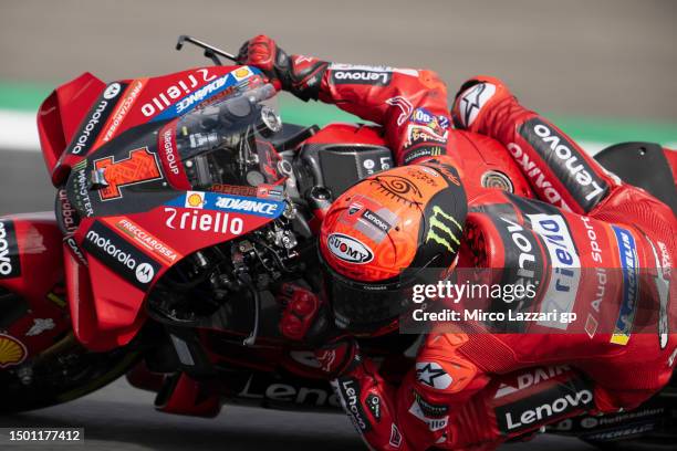 Francesco Bagnaia of Italy and Ducati Lenovo Team rounds the bend during the MotoGP of Netherlands - Qualifying at TT Circuit Assen on June 24, 2023...