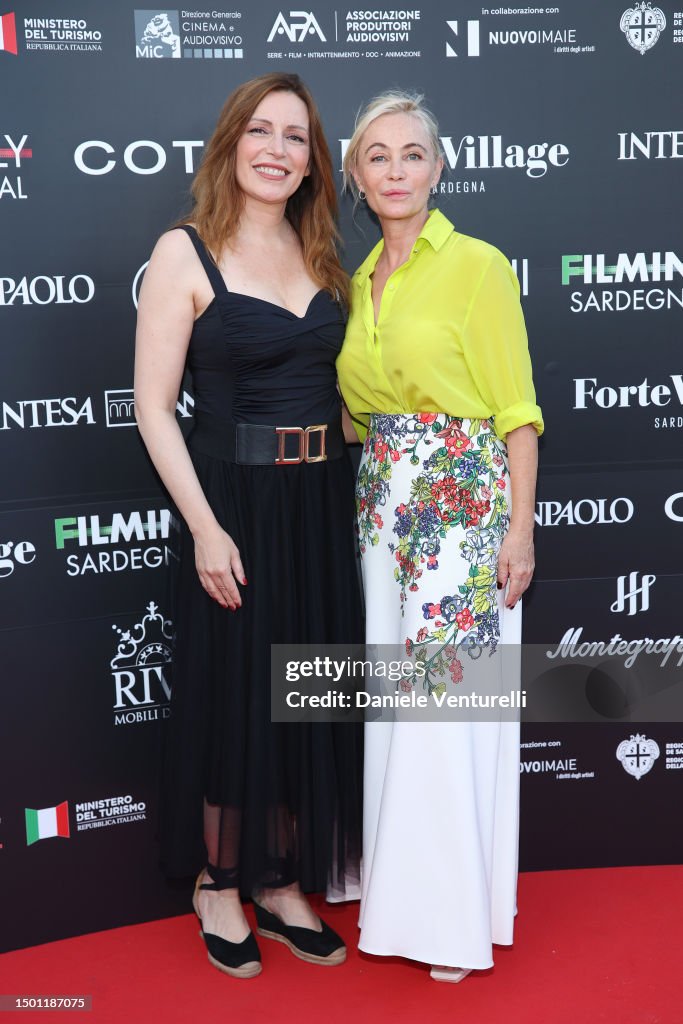 Lucia Borgonzoni and Emmanuelle Béart attend the red carpet of the
