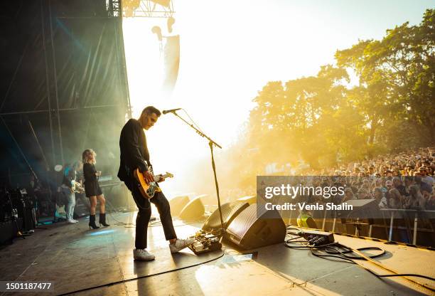 The Sounds performs at Kesärauha Festival 2023 at Linnanpuisto Park on June 18, 2023 in Turku, Finland.