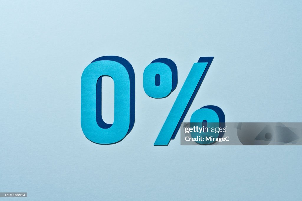 Blue Colored Zero Percent, Paper Craft