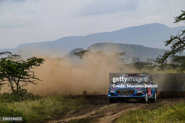 Pierre-Louis Loubet of France and Nicolas Gilsoul of Belgium compete with their M-Sport Ford WRT Ford Puma Rally1 Hybrid Day Three of the FIA World...