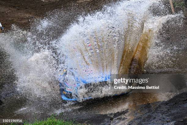 Pierre-Louis Loubet of France and Nicolas Gilsoul of Belgium compete with their M-Sport Ford WRT Ford Puma Rally1 Hybrid during Day Three of the FIA...