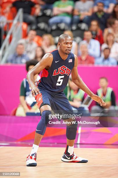 Summer Olympics: USA Kevin Durant in action vs Tunisia during Men's Preliminary Round - Group A game at Basketball Arena. London, United Kingdom...